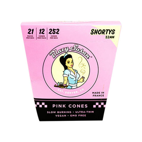Blazy Cone Pink Shorty 53mm Display (21 Count X 12 cones per pack)